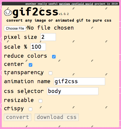 interface screenshot of gif2css